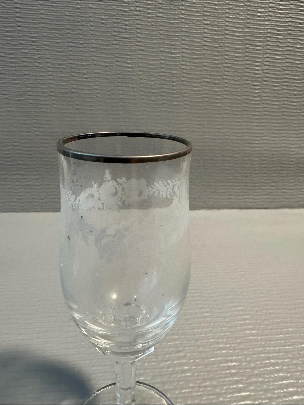 Haviland Fine Crystal Stemware Set with Rose Detail - Clear